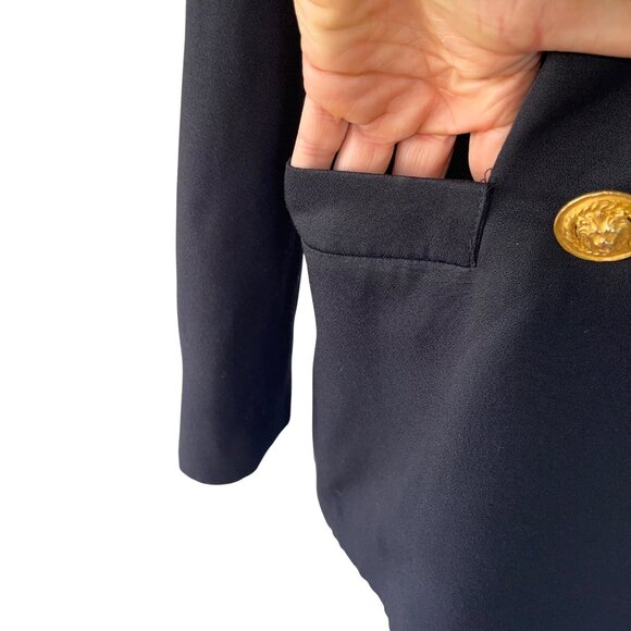 Lillie Rubin Vintage Womens Blazer Size 8 Blue Lion Button Pockets Casual - Picture 12 of 16